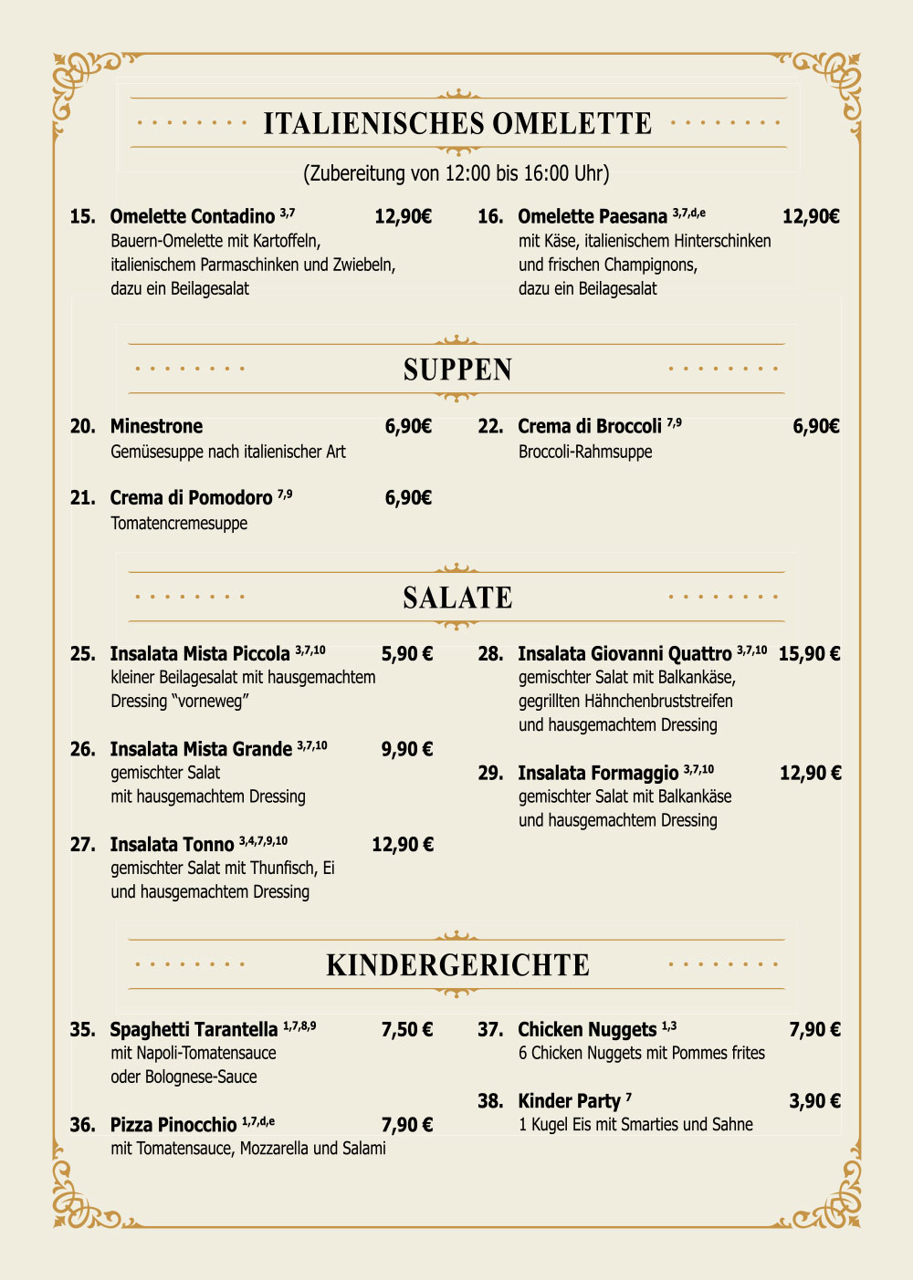 Fratelli da Giovanni Quattro Berlin - Lichtenberg Speisekarte 5